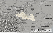 Shaded Relief 3D Map of Modling, darken, semi-desaturated