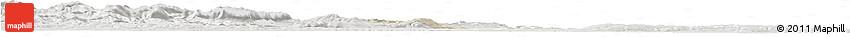 Shaded Relief Horizon Map of Modling, lighten, semi-desaturated