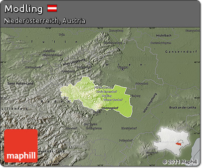 Physical Map of Modling, darken, semi-desaturated