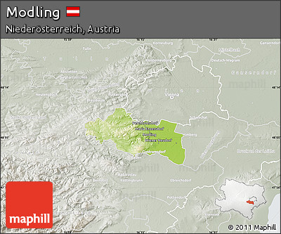 Physical Map of Modling, lighten, semi-desaturated