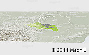 Physical Panoramic Map of Modling, lighten, semi-desaturated