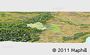 Physical Panoramic Map of Modling, satellite outside