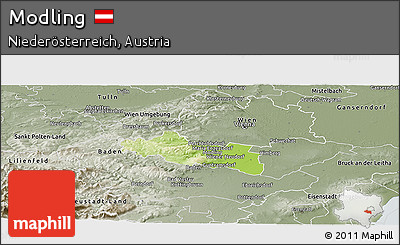 Physical Panoramic Map of Modling, semi-desaturated