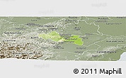 Physical Panoramic Map of Modling, semi-desaturated