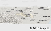 Shaded Relief Panoramic Map of Modling, semi-desaturated
