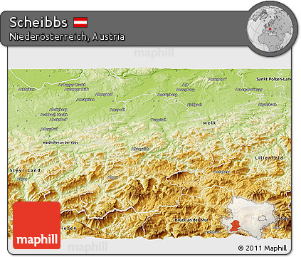 Physical 3D Map of Scheibbs