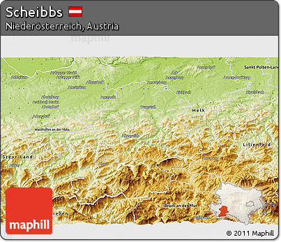 Physical 3D Map of Scheibbs