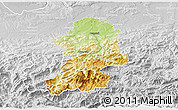 Physical 3D Map of Scheibbs, lighten, desaturated