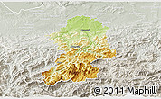 Physical 3D Map of Scheibbs, lighten, semi-desaturated