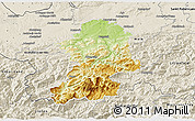 Physical 3D Map of Scheibbs, shaded relief outside