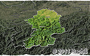 Satellite 3D Map of Scheibbs, darken, semi-desaturated