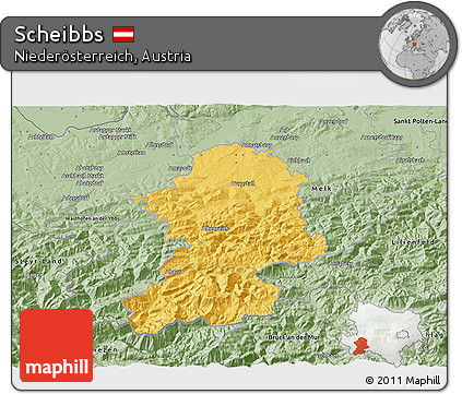 Savanna Style 3D Map of Scheibbs