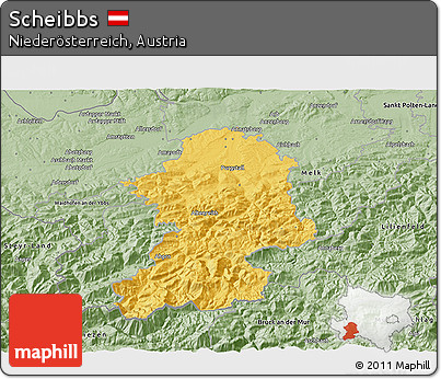 Savanna Style 3D Map of Scheibbs