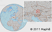 Gray Location Map of Scheibbs, hill shading