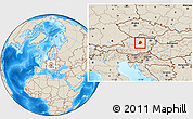 Shaded Relief Location Map of Scheibbs