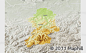Physical Map of Scheibbs, lighten, semi-desaturated