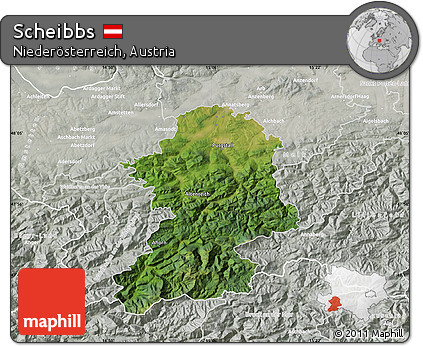 Satellite Map of Scheibbs, lighten, semi-desaturated