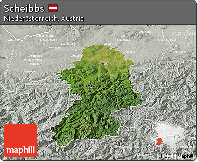 Satellite Map of Scheibbs, lighten, semi-desaturated