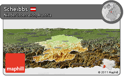 Physical Panoramic Map of Scheibbs, darken