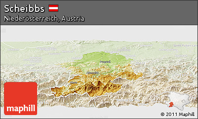 Physical Panoramic Map of Scheibbs, lighten