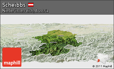 Satellite Panoramic Map of Scheibbs, lighten