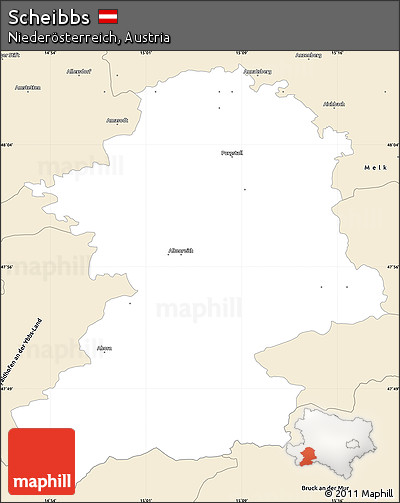 Classic Style Simple Map of Scheibbs