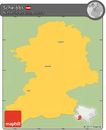 Savanna Style Simple Map of Scheibbs, single color outside