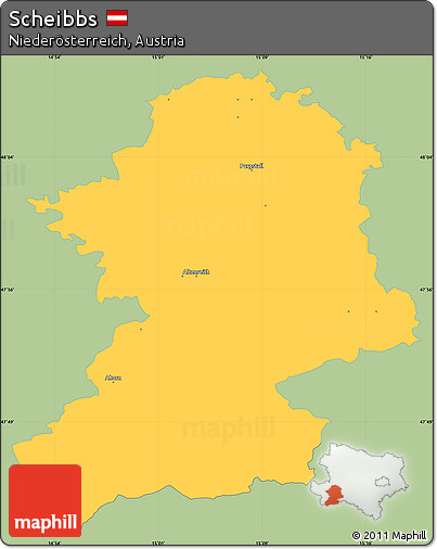 Savanna Style Simple Map of Scheibbs, single color outside