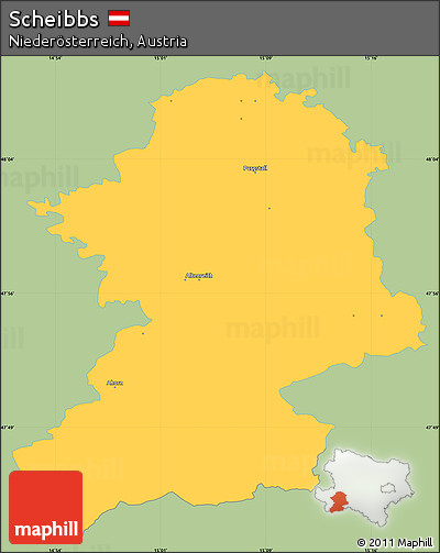 Savanna Style Simple Map of Scheibbs, single color outside
