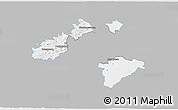Gray 3D Map of Wien Umgebung, single color outside