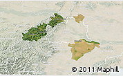 Satellite 3D Map of Wien Umgebung, lighten
