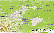 Shaded Relief 3D Map of Wien Umgebung, physical outside