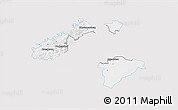 Silver Style 3D Map of Wien Umgebung, single color outside