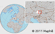 Gray Location Map of Wien Umgebung, highlighted parent region