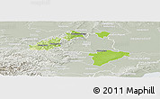 Physical Panoramic Map of Wien Umgebung, lighten, semi-desaturated
