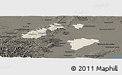 Shaded Relief Panoramic Map of Wien Umgebung, darken