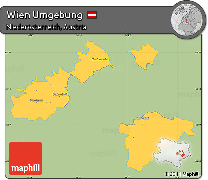 Savanna Style Simple Map of Wien Umgebung, single color outside