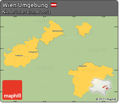 Savanna Style Simple Map of Wien Umgebung, single color outside