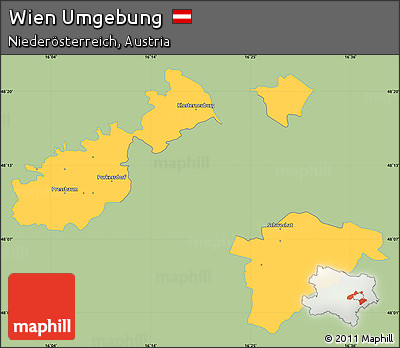Savanna Style Simple Map of Wien Umgebung, single color outside