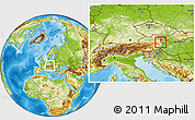 Physical Location Map of Wiener Neustadt, within the entire country