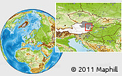 Physical Location Map of Wiener Neustadt, highlighted country, highlighted parent region