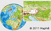 Physical Location Map of Wiener Neustadt, highlighted country