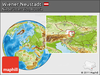Physical Location Map of Wiener Neustadt, highlighted parent region