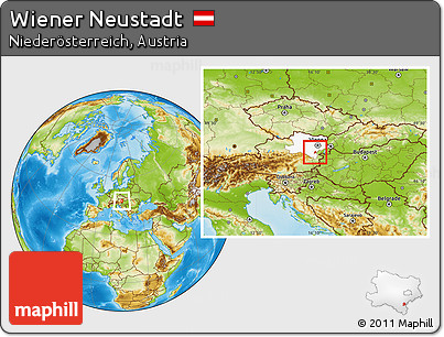 Physical Location Map of Wiener Neustadt, highlighted parent region