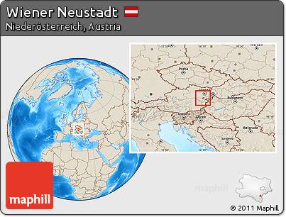 Shaded Relief Location Map of Wiener Neustadt