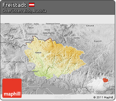 Physical 3D Map of Freistadt, desaturated