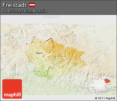 Physical 3D Map of Freistadt, lighten