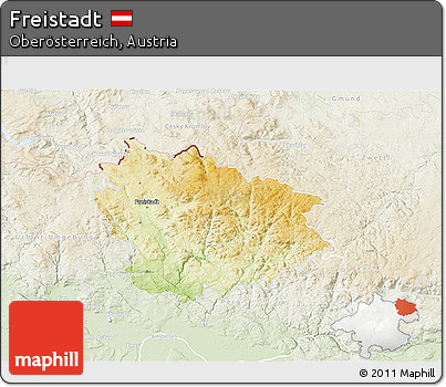 Physical 3D Map of Freistadt, lighten