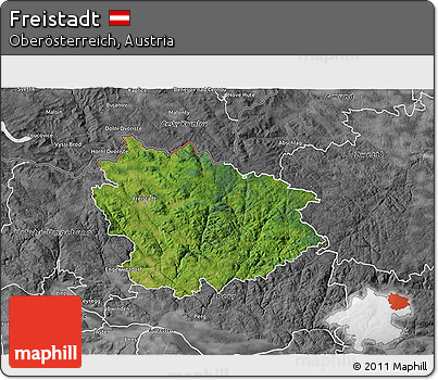 Satellite 3D Map of Freistadt, desaturated
