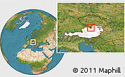 Satellite Location Map of Freistadt, highlighted country